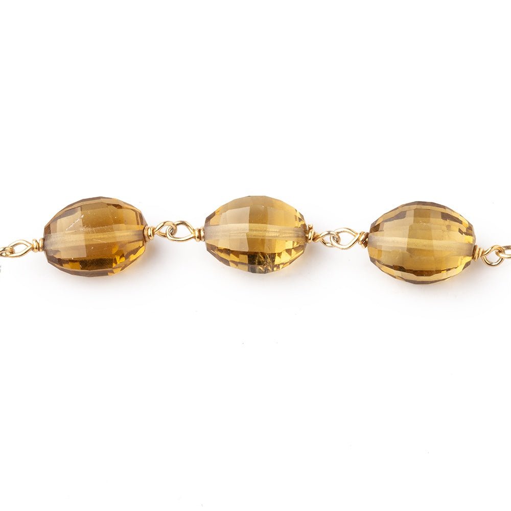10x8mm Whiskey Quartz Faceted Oval Beads on Vermeil Chain (ONLINE ORDER ONLY)