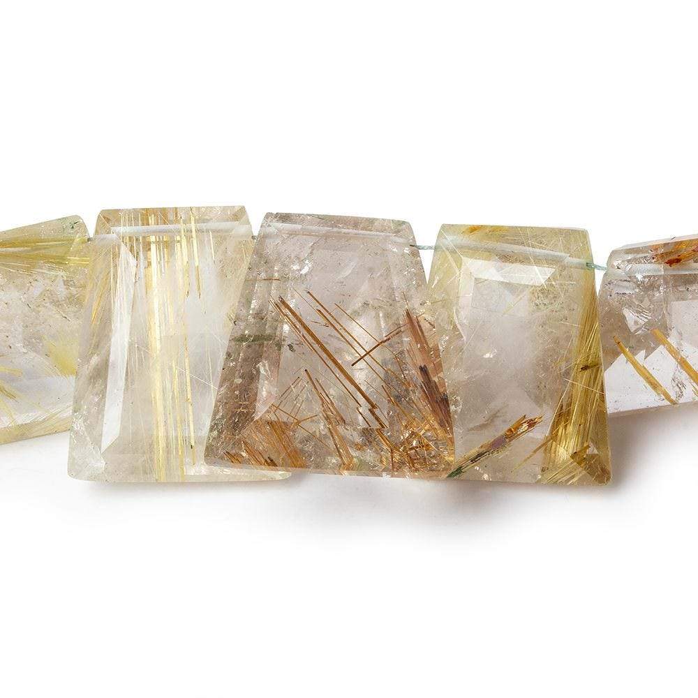 10x8x4-20x17x9mm Golden Rutilated Quartz Pavilion Faceted Fancy beads 7 inch 19 pieces AA (ONLINE ORDER ONLY)