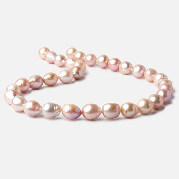10x9-10x13mm Tri Color Baroque Freshwater Pearls 16 inch 33 pieces AA grade (ONLINE ORDER ONLY)