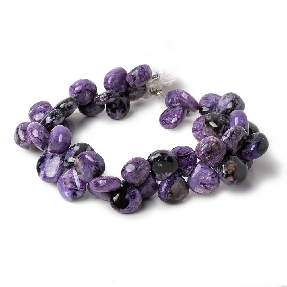 10x9-11.5x11mm Charoite plain cleft less heart beads 8 inch 46 pieces A (ONLINE ORDER ONLY)