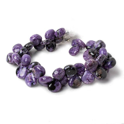 10x9-11.5x11mm Charoite plain cleft less heart beads 8 inch 46 pieces A (ONLINE ORDER ONLY)