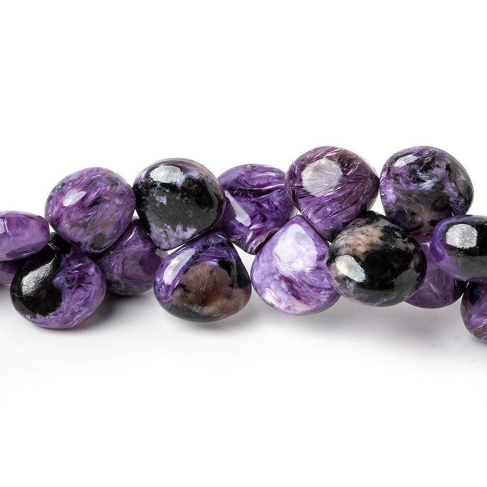 10x9-11.5x11mm Charoite plain cleft less heart beads 8 inch 46 pieces A (ONLINE ORDER ONLY)