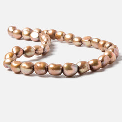 10x9-11x10mm Dark Mocha Brown Baroque 2.5mm large hole Pearls 15 in. 36 pcs (ONLINE ORDER ONLY)