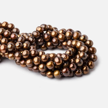 10x9-11x9mm Bronze Off Round Freshwater Pearl Beads 15 inch 42 pieces (ONLINE ORDER ONLY)