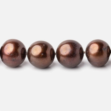 10x9-11x9mm Chocolate Off Round Freshwater Pearl Beads 15 inch 41 pieces (ONLINE ORDER ONLY)