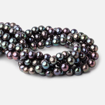 10x9-11x9mm Multi Color Peacock Off Round Freshwater Pearls 16 inch 42 pieces A (ONLINE ORDER ONLY)