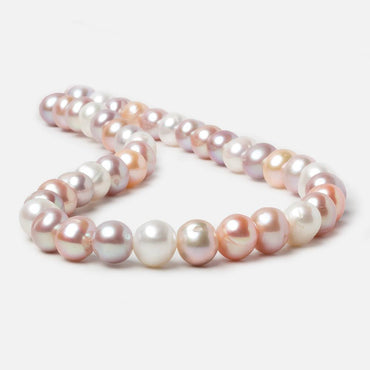10x9-11x9mm Tri Color Off Round Freshwater Pearls 15.5 inch 42 pieces (ONLINE ORDER ONLY)