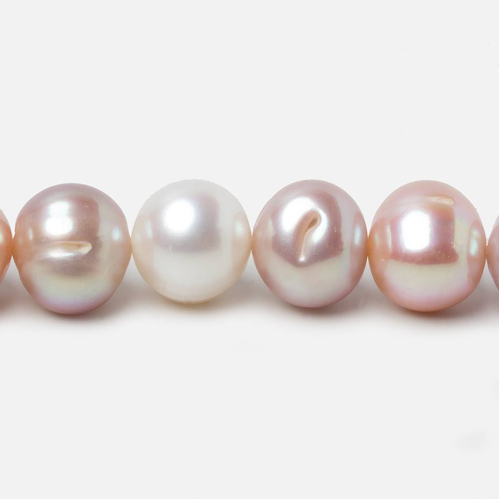 10x9-11x9mm Tri Color Off Round Freshwater Pearls 15.5 inch 42 pieces (ONLINE ORDER ONLY)