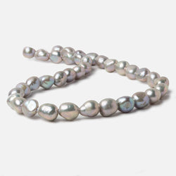 10x9-11x9mm Warm Silver 2.5mm Large Hole Baroque Freshwater Pearls 15 inch 30 pcs (ONLINE ORDER ONLY)