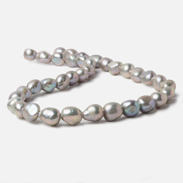 10x9-11x9mm Warm Silver 2.5mm Large Hole Baroque Freshwater Pearls 15 inch 30 pcs (ONLINE ORDER ONLY)