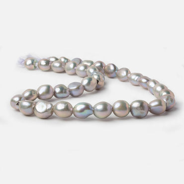 10x9-12x10mm Iridescent Pink Silver Baroque 2.5mm large hole Pearl 15 in. 35 pcs (ONLINE ORDER ONLY)