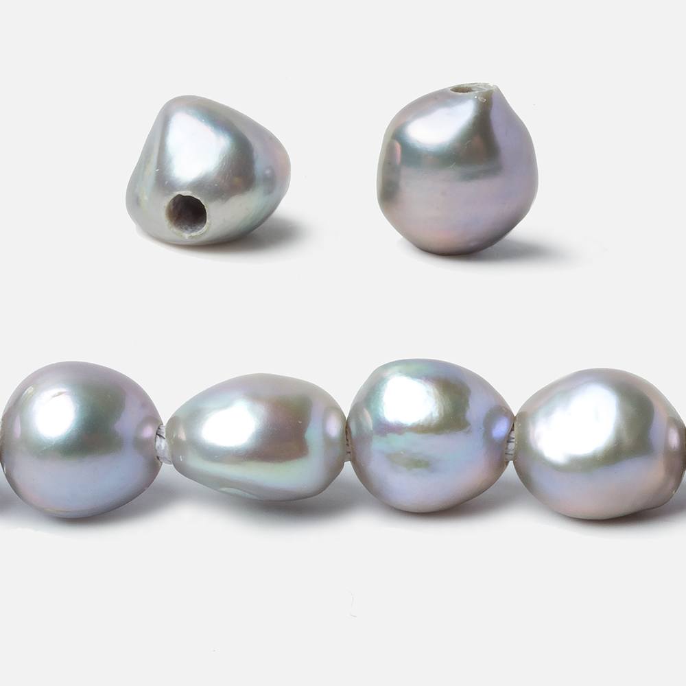 10x9-12x10mm Lilac Silver Baroque 2.5mm large hole Pearls 15 inch 35 pieces (ONLINE ORDER ONLY)