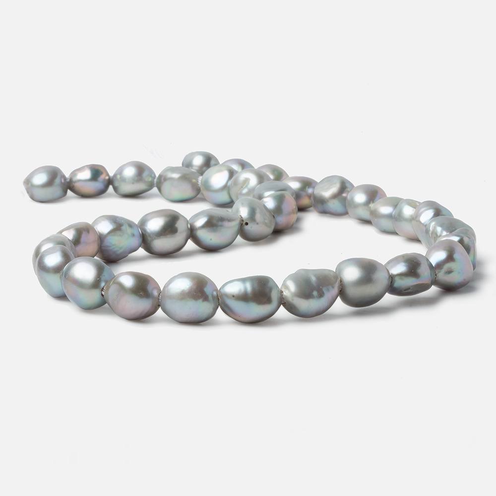 10x9-12x10mm Silver Teal 2.5mm Large Hole Baroque Freshwater Pearls 15 in 33 pcs (ONLINE ORDER ONLY)