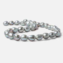 10x9-12x10mm Silver Teal 2.5mm Large Hole Baroque Freshwater Pearls 15 in 33 pcs (ONLINE ORDER ONLY)
