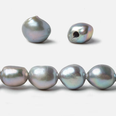 10x9-12x10mm Silver Teal 2.5mm Large Hole Baroque Freshwater Pearls 15 in 33 pcs (ONLINE ORDER ONLY)