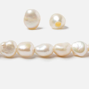 10x9-12x9mm Cream Baroque Straight Drill 2.5mm large hole Pearls 15 in 39 pcs (ONLINE ORDER ONLY)