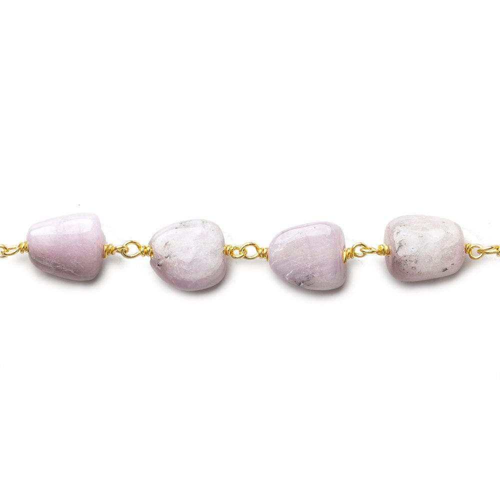 10x9-12x9mm Kunzite plain nugget Vermeil Chain by the foot (ONLINE ORDER ONLY)