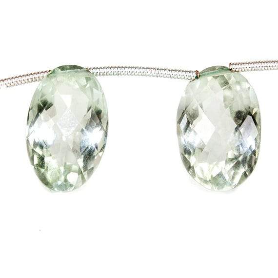 10x9-12x9mm Prasiolite pavilion faceted oval Beads 7 inch 8 pieces (ONLINE ORDER ONLY)
