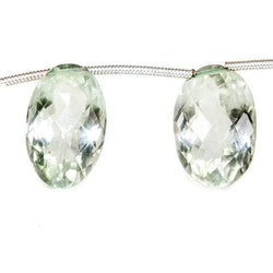 10x9-12x9mm Prasiolite pavilion faceted oval Beads 7 inch 8 pieces (ONLINE ORDER ONLY)