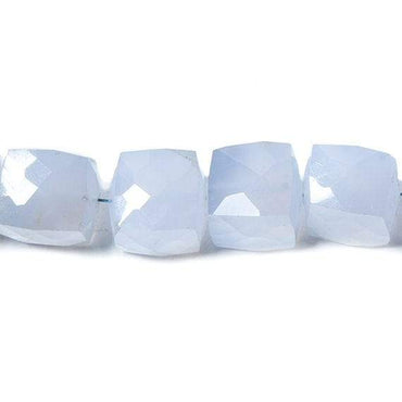 10x9-13.5x10mm Turkish Blue Chalcedony faceted cube 16 inches 37 beads (ONLINE ORDER ONLY)