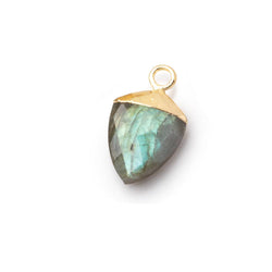 10x9-13x10mm Gold Leafed Labradorite Faceted Shield Focal Pendant 1 piece (ONLINE ORDER ONLY)