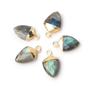 10x9-13x10mm Gold Leafed Labradorite Faceted Shield Focal Pendant 1 piece (ONLINE ORDER ONLY)