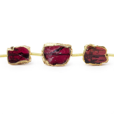 10x9-14x10mm Gold Leaf Garnet Plain Slice Strand 9 Beads (ONLINE ORDER ONLY)