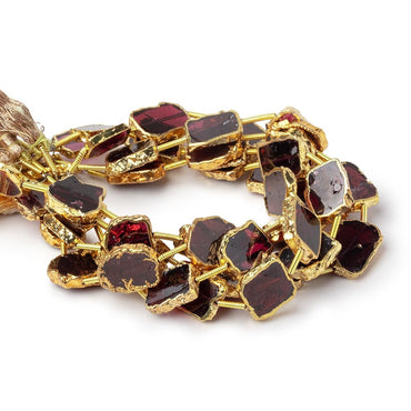 10x9-14x10mm Gold Leaf Garnet Plain Slice Strand 9 Beads (ONLINE ORDER ONLY)
