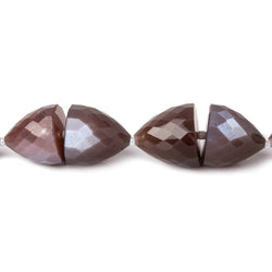 10x9-14x14mm Chocolate Brown Moonstone Center Drilled Faceted Fancy Shapes 15.5 inch 32 beads AA (ONLINE ORDER ONLY)