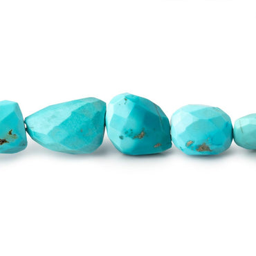 10x9-15.5x11mm Sleeping Beauty Turquoise Faceted Nuggets 16 inch 33 Beads (ONLINE ORDER ONLY)