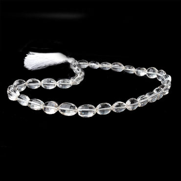 10x9-15x10mm Crystal Quartz Faceted Oval Beads 16 inch 33 pieces (ONLINE ORDER ONLY)