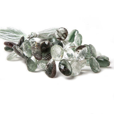 10x9-15x11mm Moss Quartz Top Drilled Fancy Cut Beads 7.5 inch 43 pieces (ONLINE ORDER ONLY)