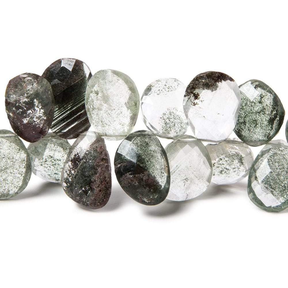 10x9-15x11mm Moss Quartz Top Drilled Fancy Cut Beads 7.5 inch 43 pieces (ONLINE ORDER ONLY)