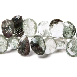 10x9-15x11mm Moss Quartz Top Drilled Fancy Cut Beads 7.5 inch 43 pieces (ONLINE ORDER ONLY)