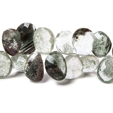 10x9-15x11mm Moss Quartz Top Drilled Fancy Cut Beads 7.5 inch 43 pieces (ONLINE ORDER ONLY)