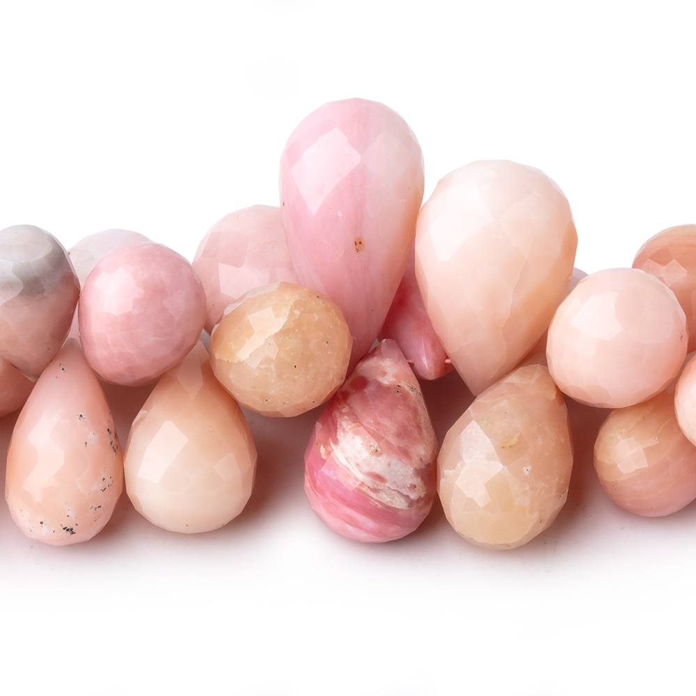 10x9-23x12mm Pink Peruvian Opal Faceted Tear Drop Beads 7.5 inch 60 pieces (ONLINE ORDER ONLY)