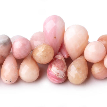 10x9-23x12mm Pink Peruvian Opal Faceted Tear Drop Beads 7.5 inch 60 pieces (ONLINE ORDER ONLY)