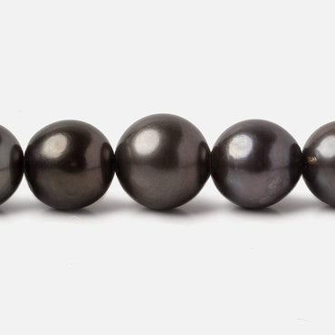 10x9.5-12.5x12.5mm Dark Grey Tahitian Round Saltwater Pearls 16 inch 37 pieces A (ONLINE ORDER ONLY)