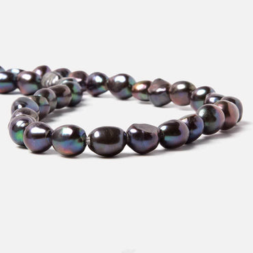 10x9.5-12x10mm Dark Peacock Baroque 2.5mm large hole Pearls 15 in. 36 pcs (ONLINE ORDER ONLY)