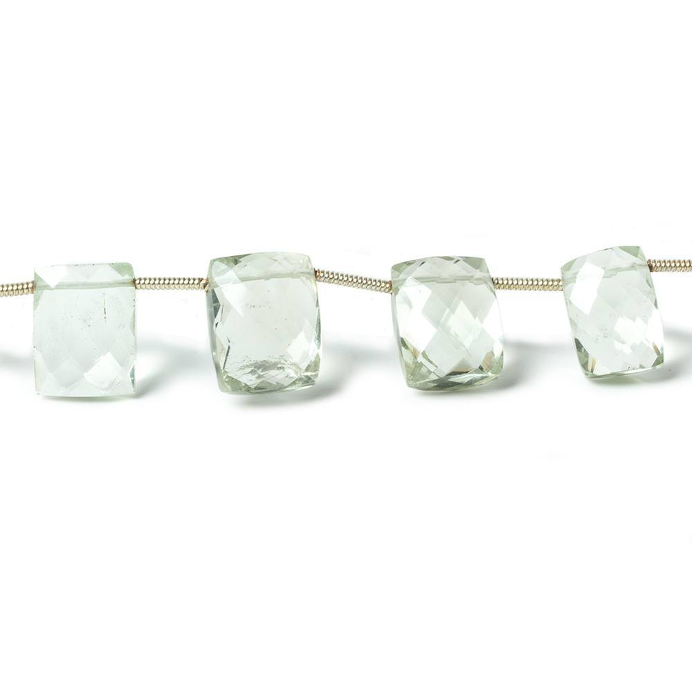 10x9mm-18x13mm Prasiolite Beads Top Drilled Faceted Rectangular Beads 12 pieces (ONLINE ORDER ONLY)