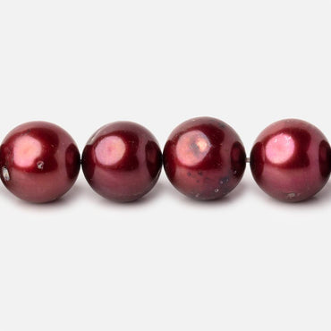 10x9mm Cranberry Red Off Round Freshwater Pearl Beads 16 inch 42 pieces (ONLINE ORDER ONLY)