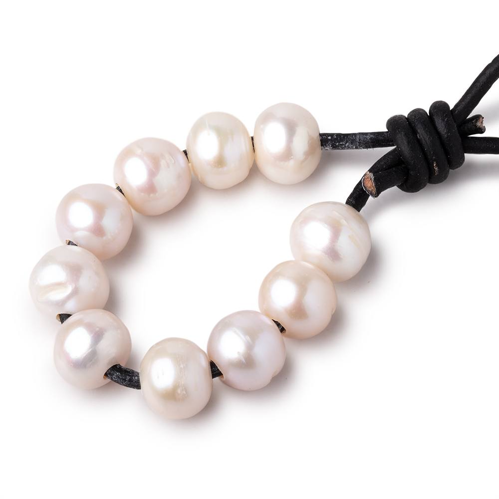 10x9mm Cream Large Hole Off Round Pearls Set of 10 (ONLINE ORDER ONLY)