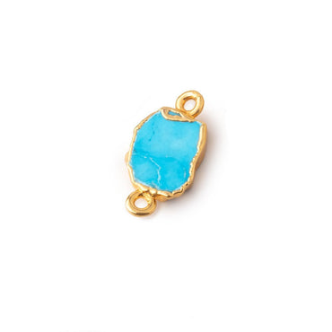 10x9mm Gold Leafed Turquoise Howlite Slice Connector 1 piece (ONLINE ORDER ONLY)
