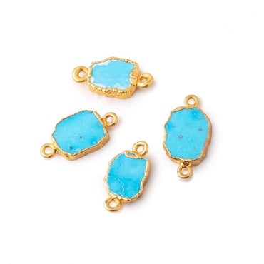 10x9mm Gold Leafed Turquoise Howlite Slice Connector 1 piece (ONLINE ORDER ONLY)