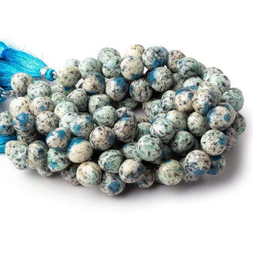 10x9mm K2 Azurite Granite "K2 Jasper" plain candy kiss beads 8 inch 48 pieces (ONLINE ORDER ONLY)