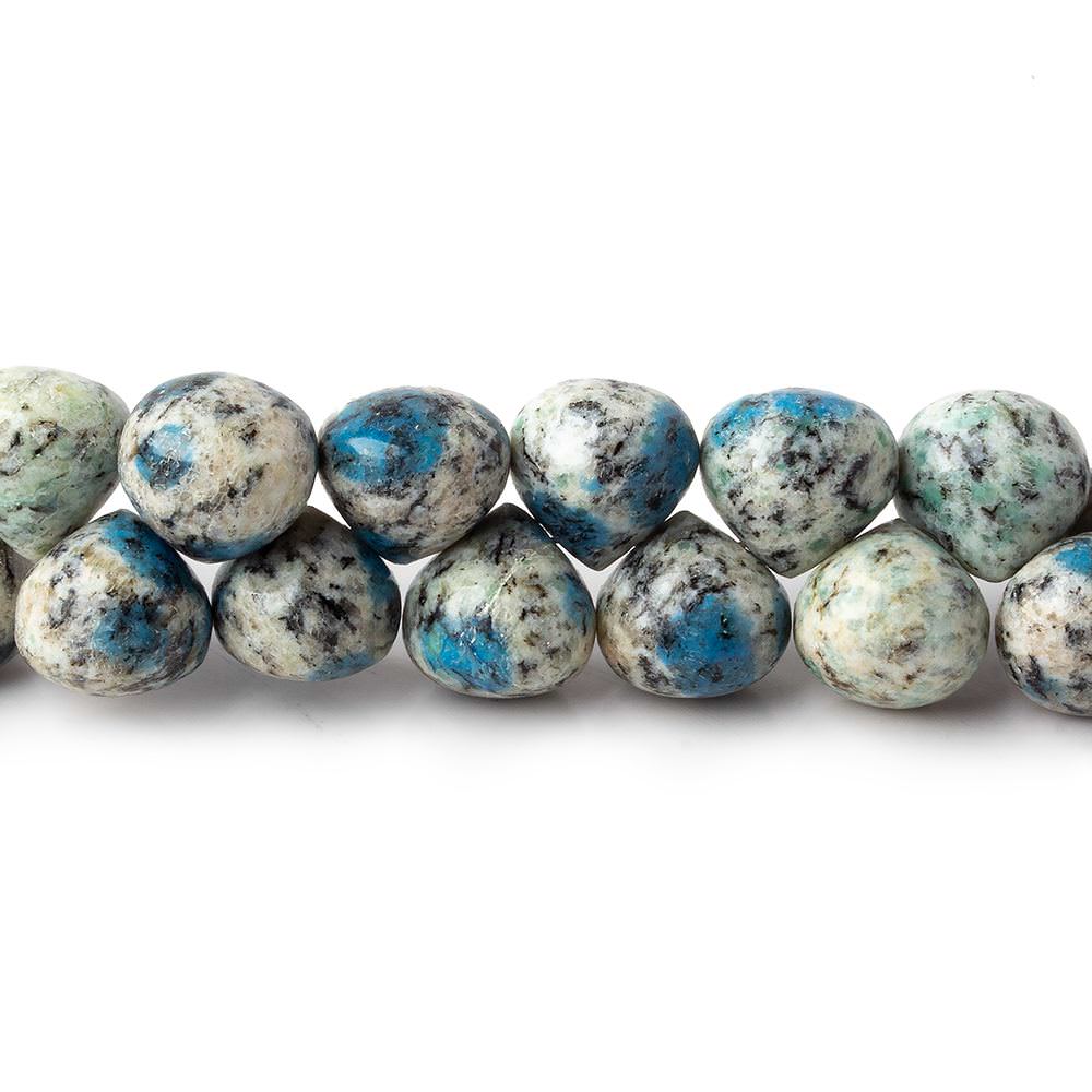 10x9mm K2 Azurite Granite "K2 Jasper" plain candy kiss beads 8 inch 48 pieces (ONLINE ORDER ONLY)