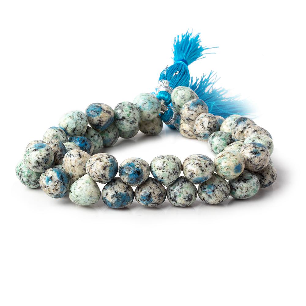 10x9mm K2 Azurite Granite "K2 Jasper" plain candy kiss beads 8 inch 48 pieces (ONLINE ORDER ONLY)