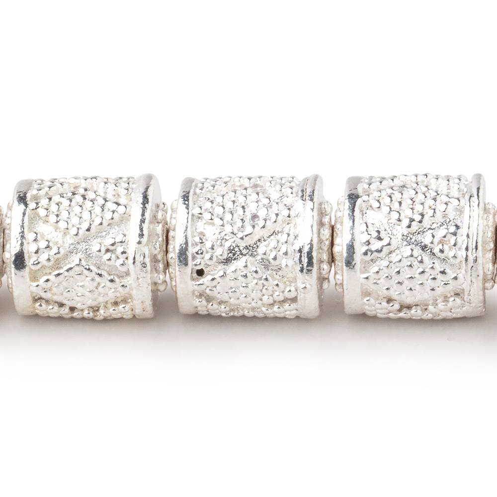 10x9mm Miligrain Diamond Design Tube Beads 7.5 inch 18 pieces (ONLINE ORDER ONLY)