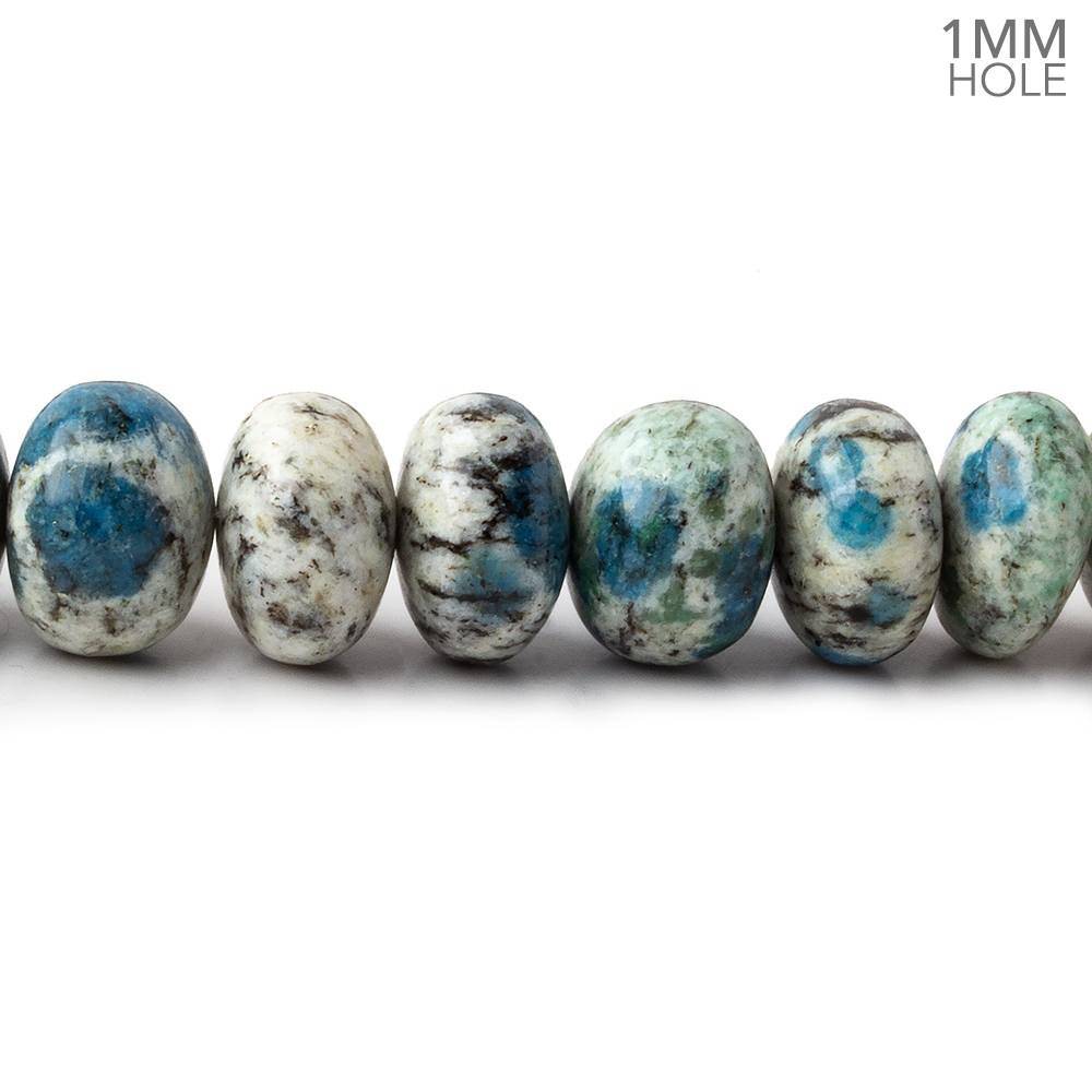 11-11.5mm K2 Azurite Granite "K2 Jasper" plain rondelles 16 inch 54 beads 1mm hole (ONLINE ORDER ONLY)