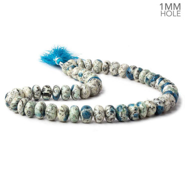 11-11.5mm K2 Azurite Granite "K2 Jasper" plain rondelles 16 inch 54 beads 1mm hole (ONLINE ORDER ONLY)